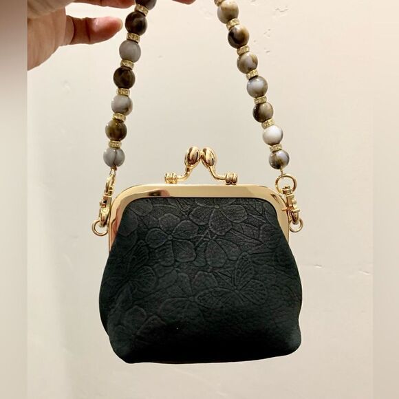 Handmade Genuine NuBuck Leather Floral Embossed Wristlet/Coin Pouch/Crossbody - Picture 8 of 14